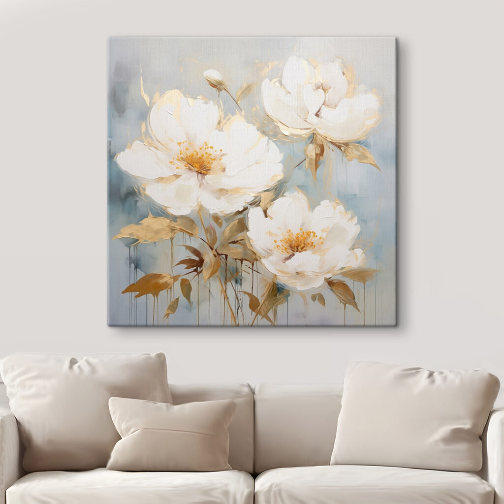 Painting of white flowers