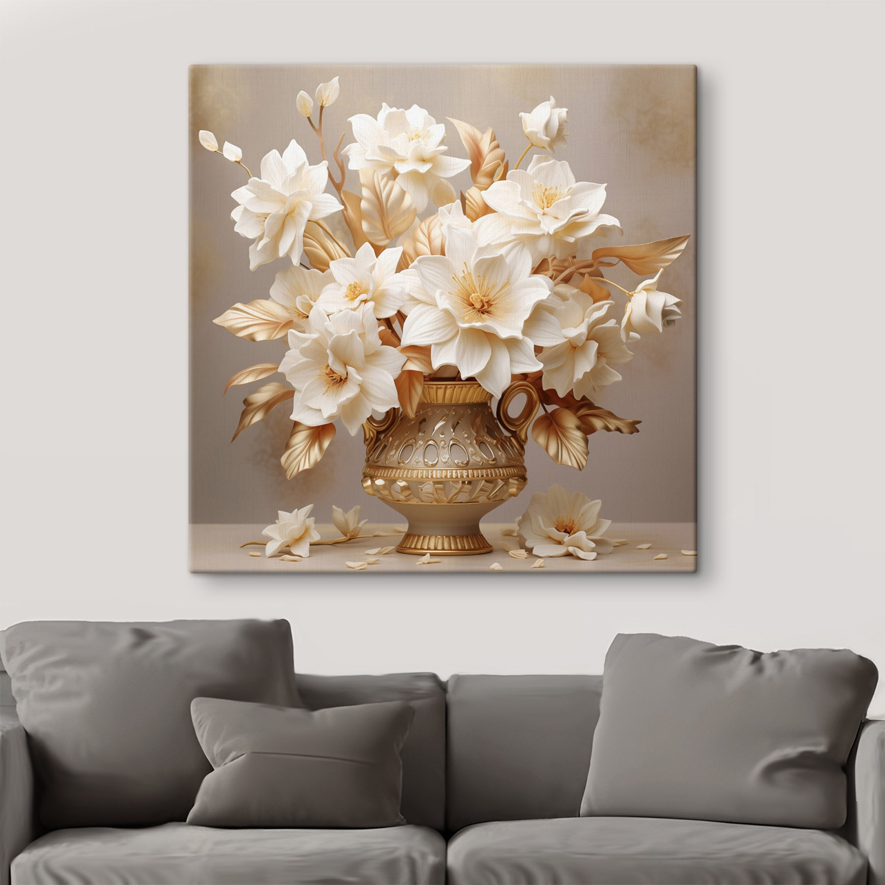 Vase with white flowers