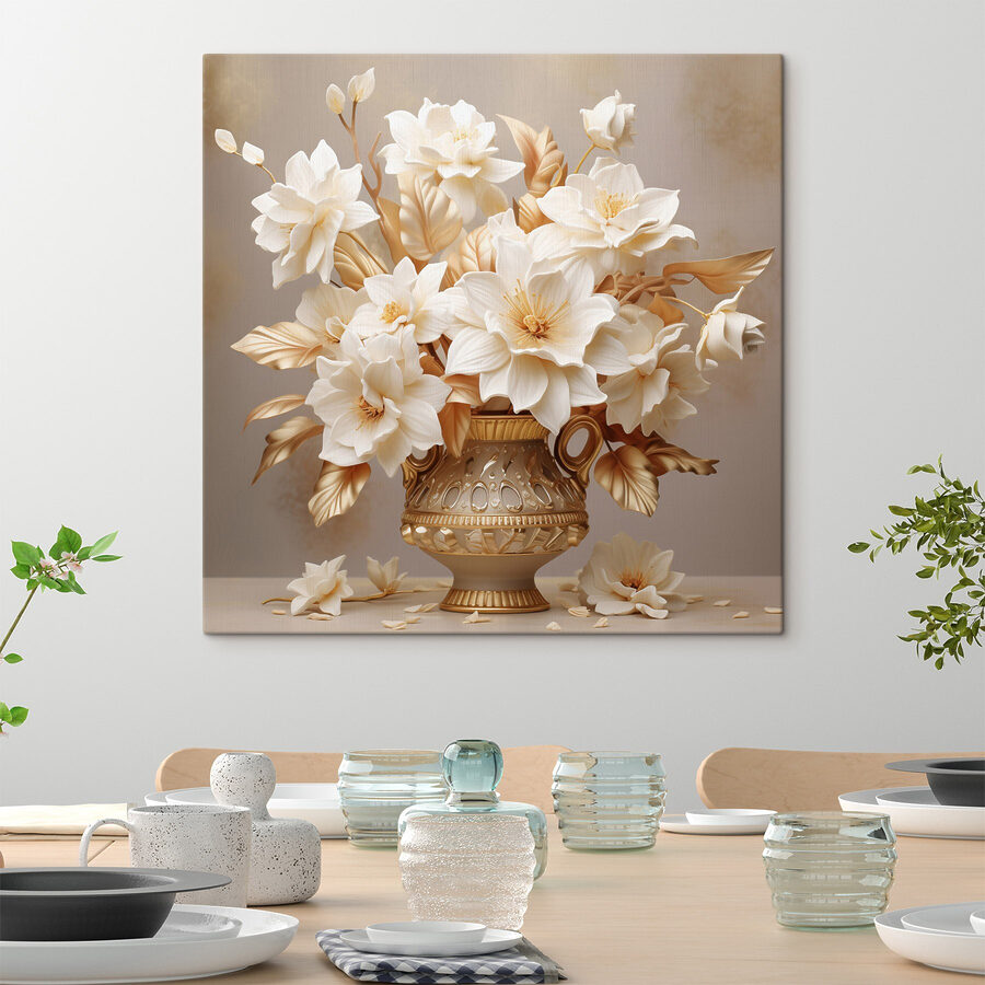 Vase mit weißen Blumen Vase mit weißen Blumen