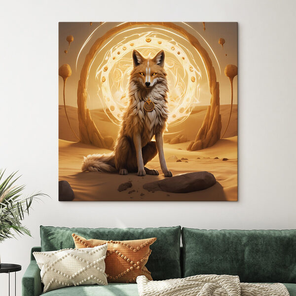 Fuchs in der Wüste sitzend Fuchs in der Wüste sitzend