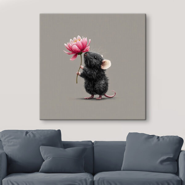 Mouse holding a flower