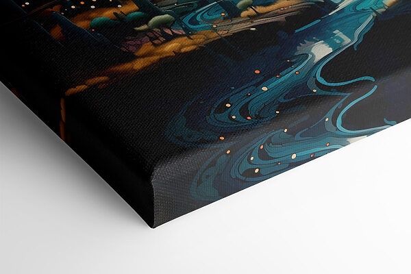 Landscape with trees and planets