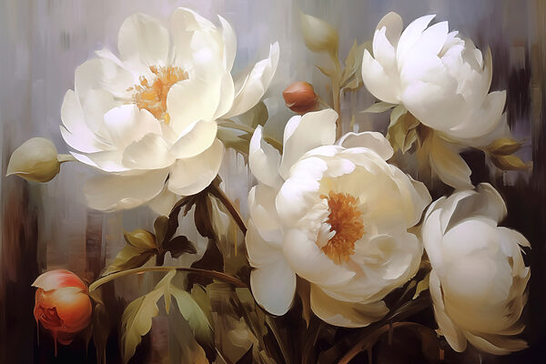 Malerei von weißen Blumen Malerei von weißen Blumen