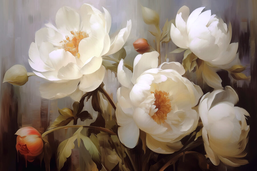 Malerei von weißen Blumen