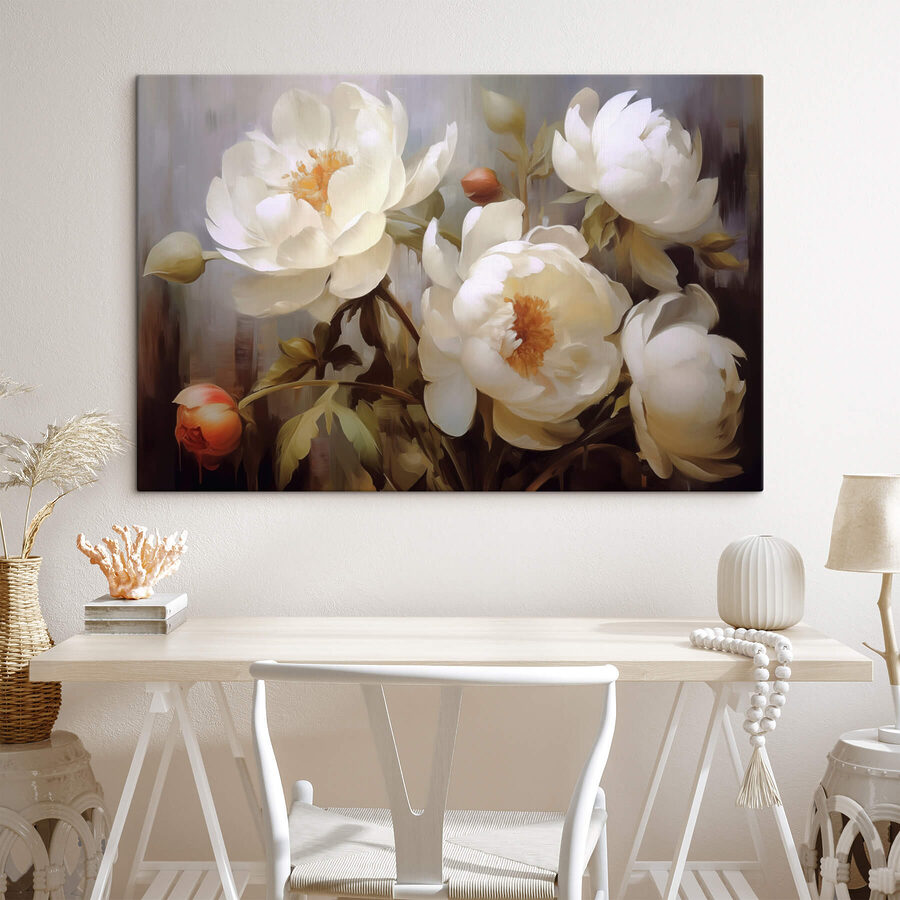 Malerei von weißen Blumen