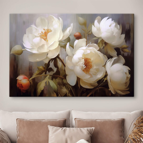 Malerei von weißen Blumen Malerei von weißen Blumen