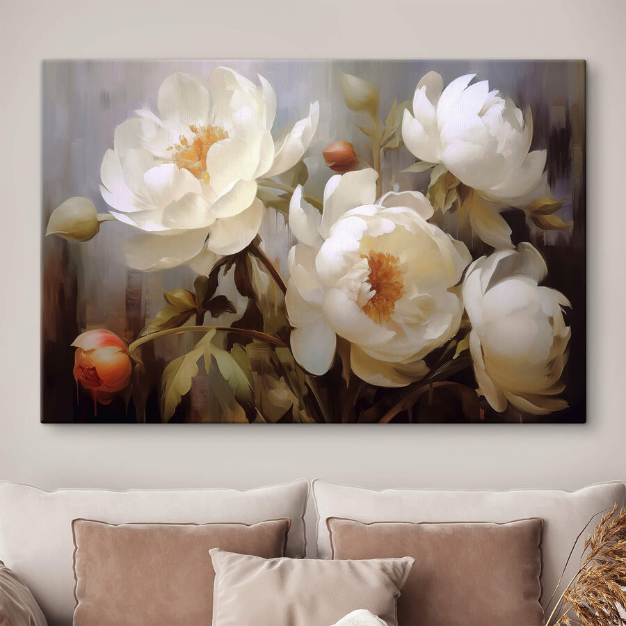 Malerei von weißen Blumen