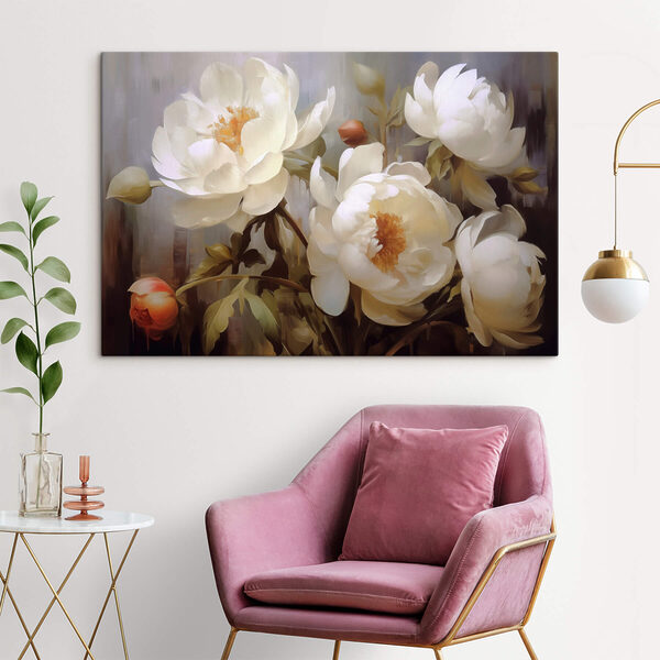 Malerei von weißen Blumen Malerei von weißen Blumen