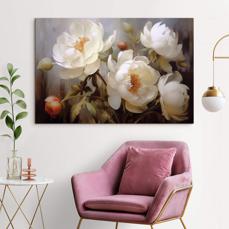 Malerei von weißen Blumen