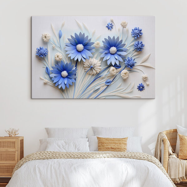 Blaue und weiße Papierblumen Blaue und weiße Papierblumen