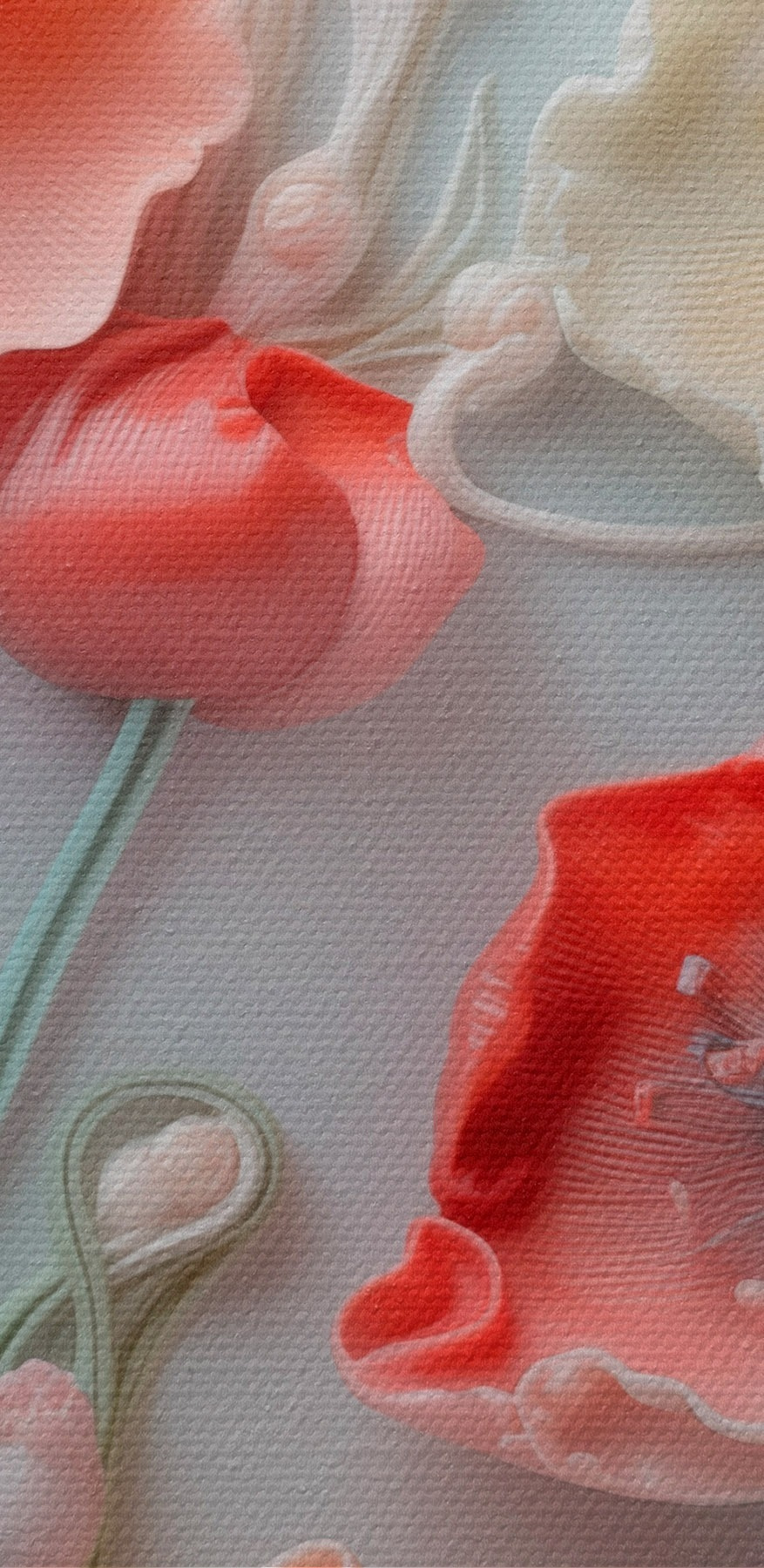Gruppe von Blumen auf einer weißen Fläche