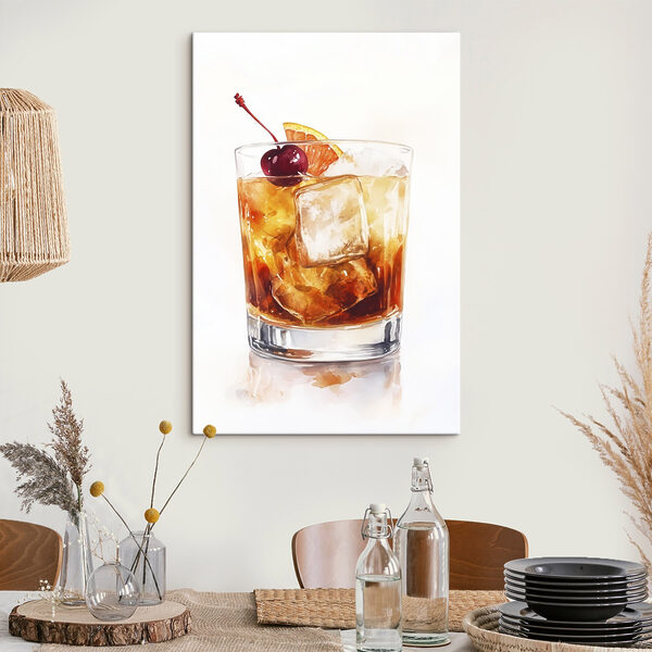 Glas mit Eis und einer Kirsche oben drauf Glas mit Eis und einer Kirsche oben drauf