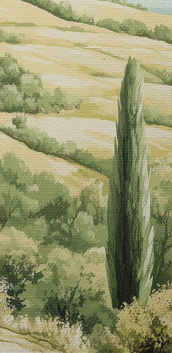 Landscape with trees and hills