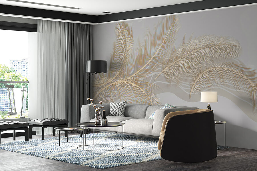 Elegante Metallic-Feder-Illustration