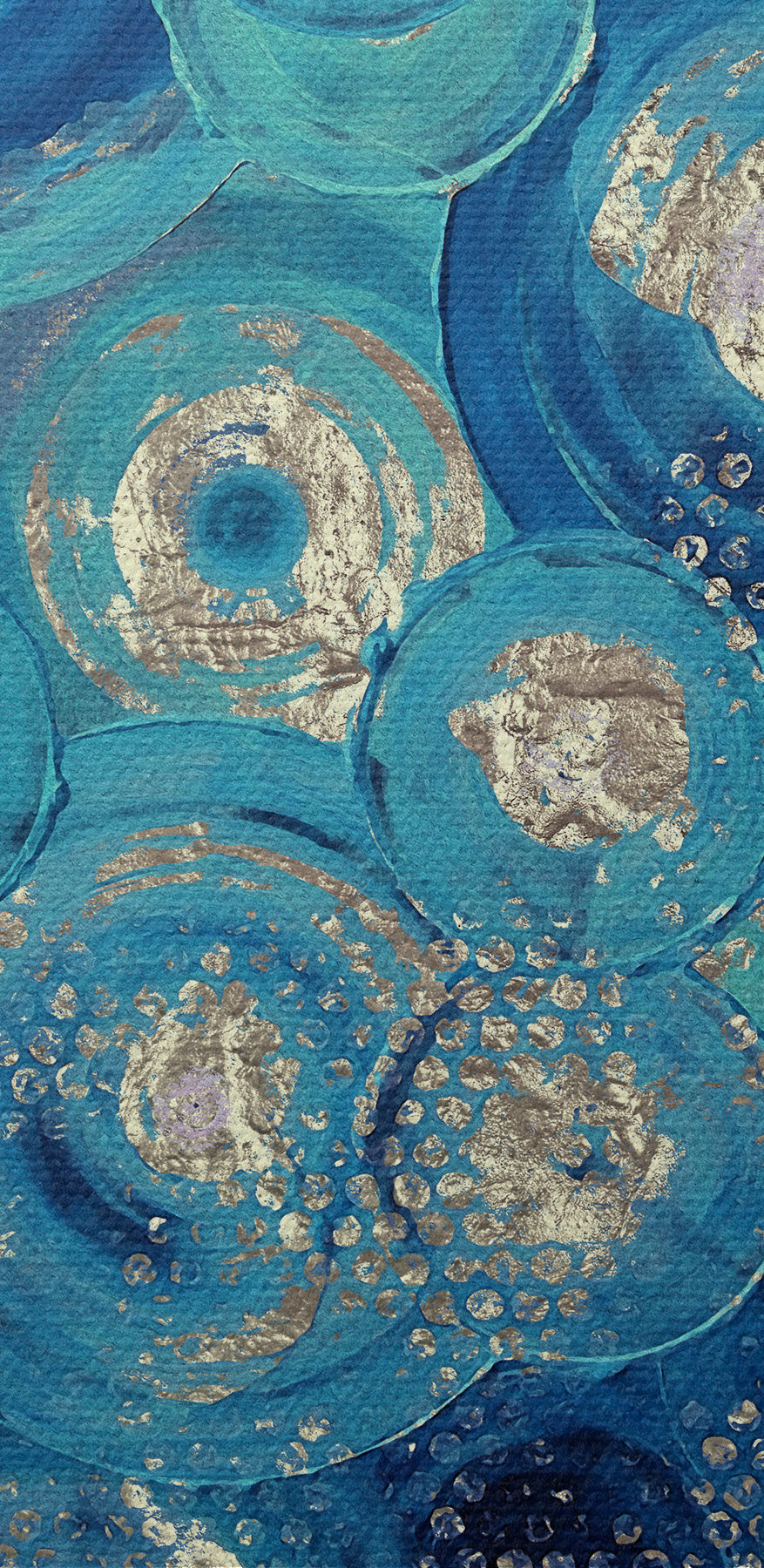 Ein blaues und silbernes Kreisbild