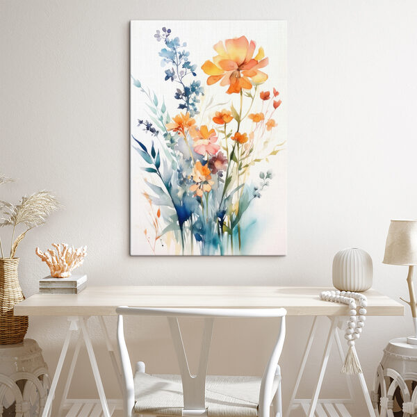 Ein Gemälde mit Blumen und Blättern Ein Gemälde mit Blumen und Blättern