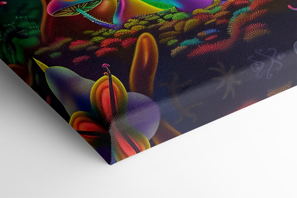 A colorful mushrooms in a forest A colorful mushrooms in a forest