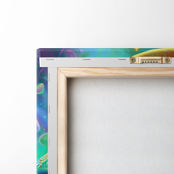 A group of colorful mushrooms