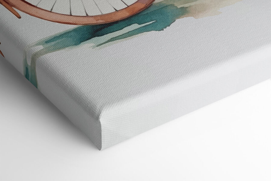 Ein Aquarell eines Fahrrads mit Blumen darauf