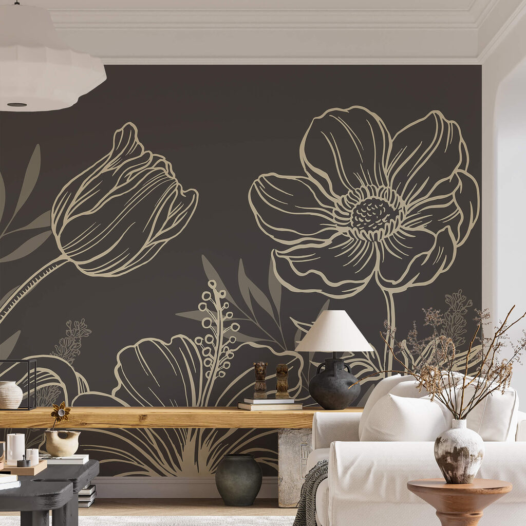 Zartes florales Liniendesign Zartes florales Liniendesign