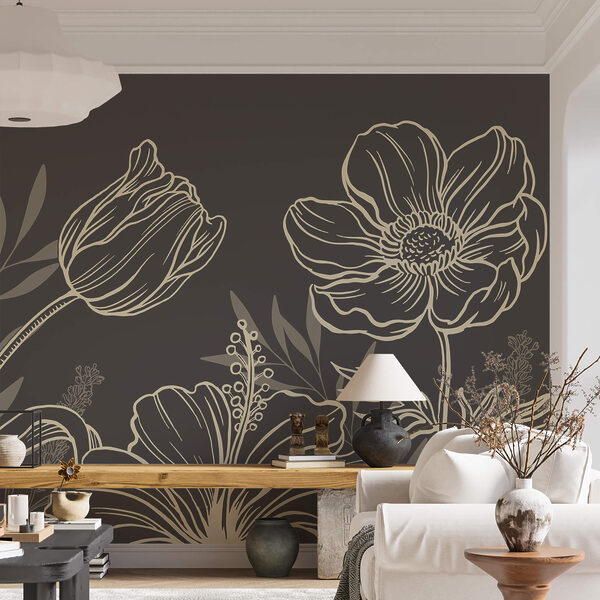 Zartes florales Liniendesign Zartes florales Liniendesign