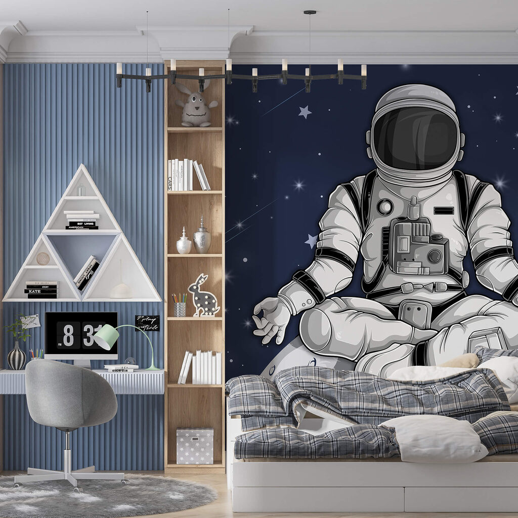 Ein Astronaut sitzt auf dem Mond Ein Astronaut sitzt auf dem Mond