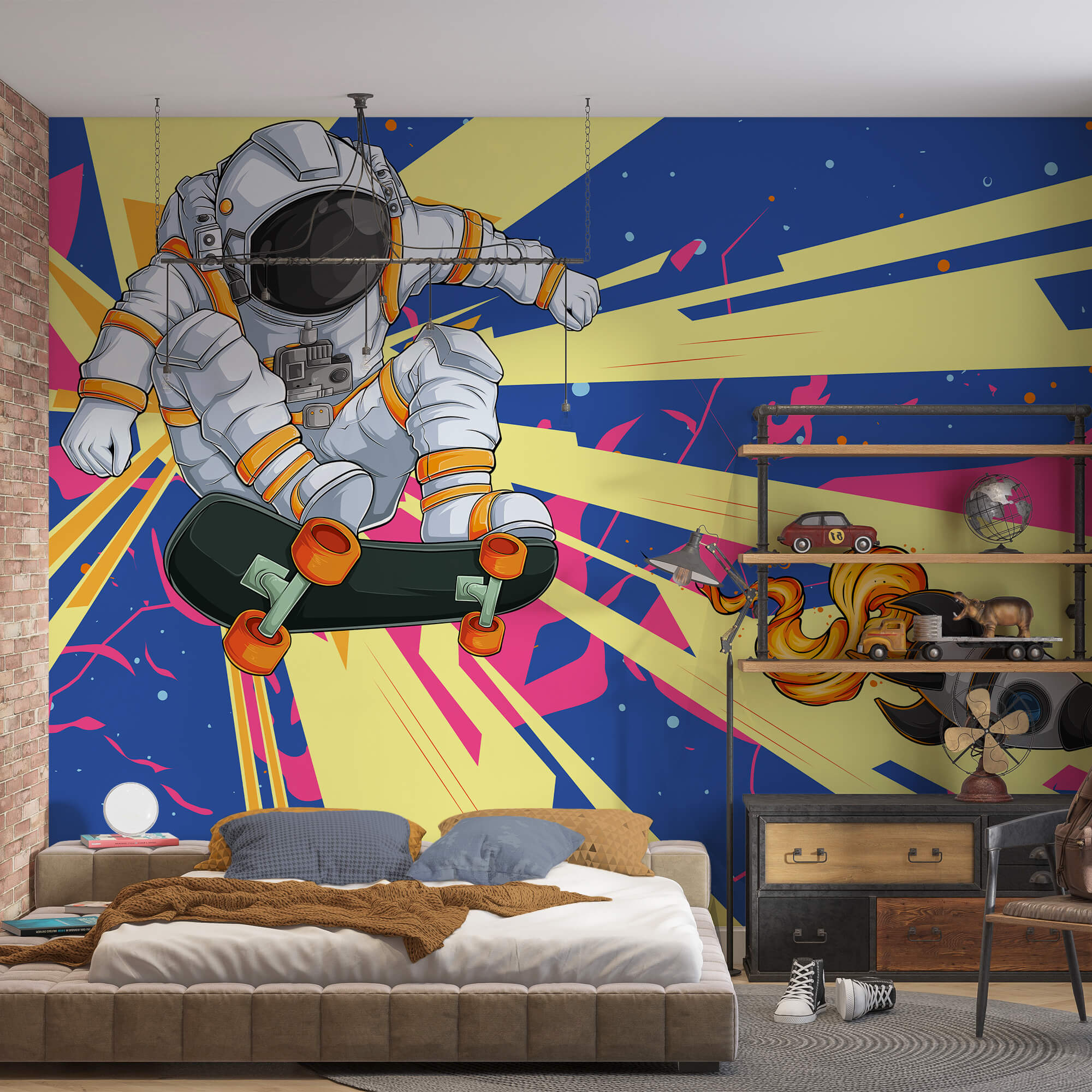 Ein Astronaut auf einem Skateboard Ein Astronaut auf einem Skateboard