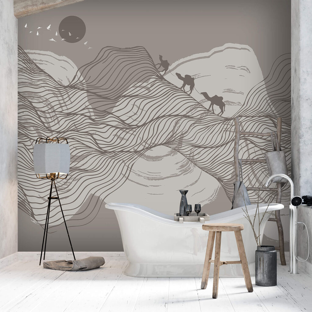 Zeichnung einer Wüstenlandschaft