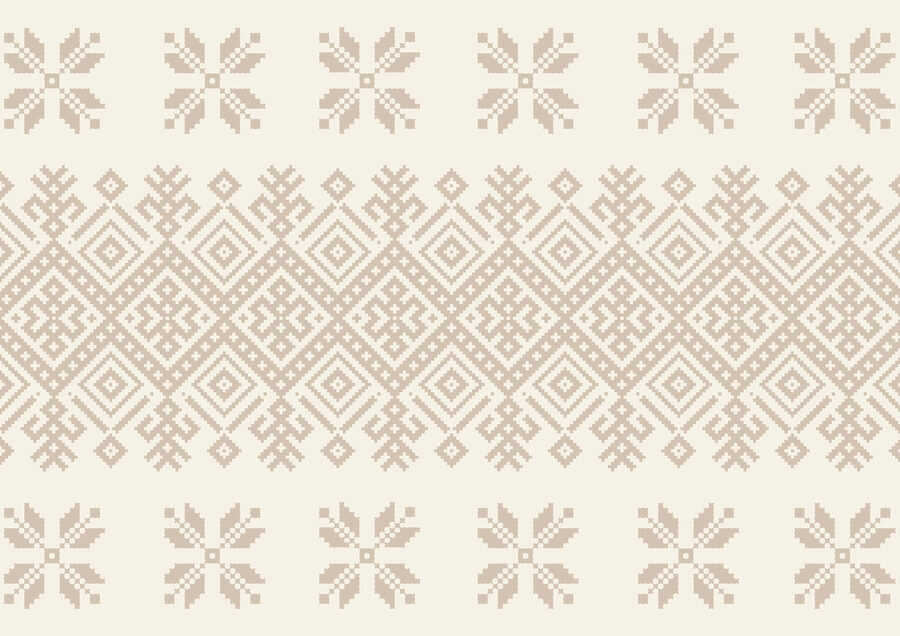 Muster aus geometrischen Formen und Blumen