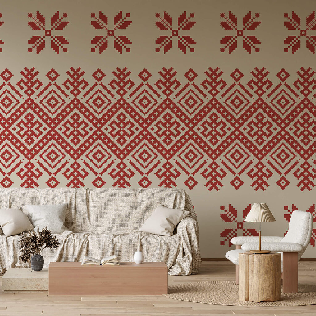 Rotes und weißes Muster