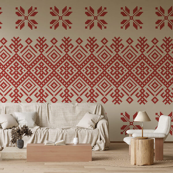 Rotes und weißes Muster