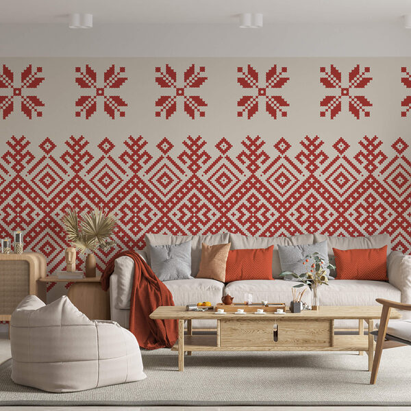 Rotes und weißes Muster