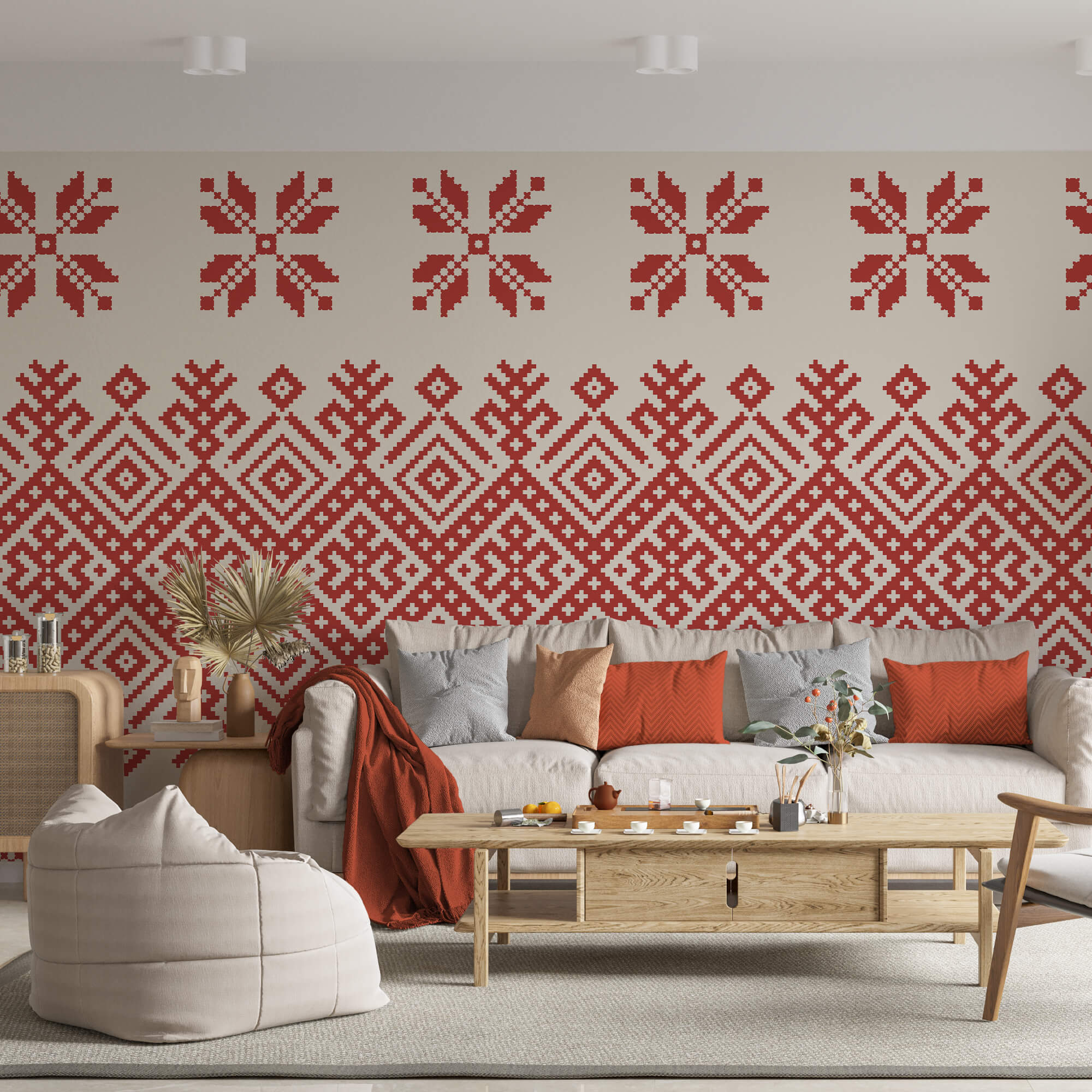 Rotes und weißes Muster