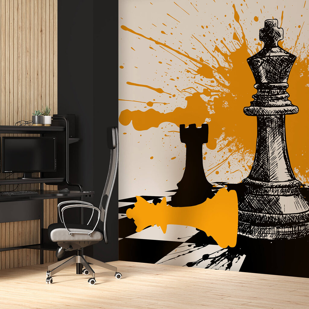 Schwarze und weiße Schachfiguren