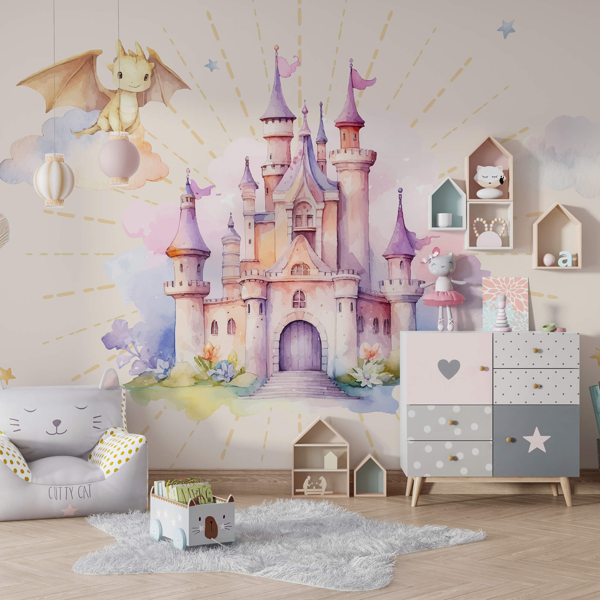 Aquarell eines Schlosses