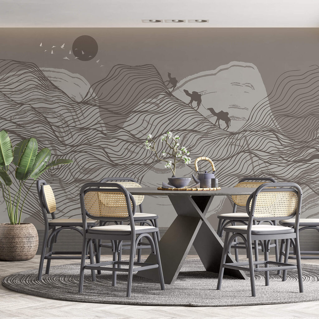 Zeichnung einer Wüstenlandschaft