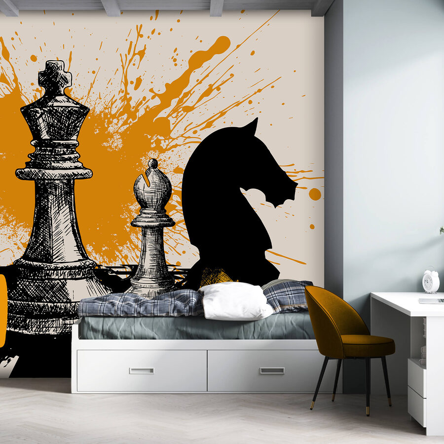 Schwarze und weiße Schachfiguren Schwarze und weiße Schachfiguren