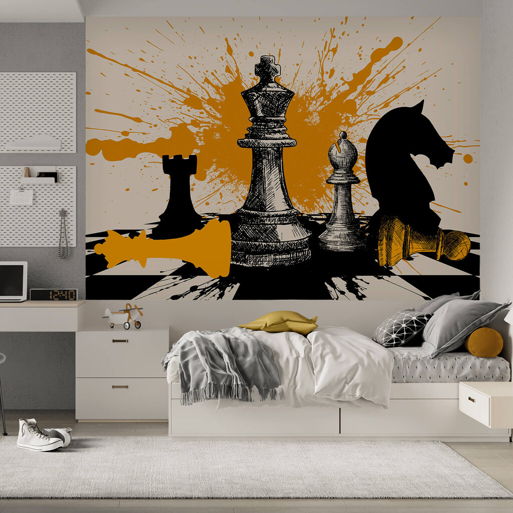 Schwarze und weiße Schachfiguren