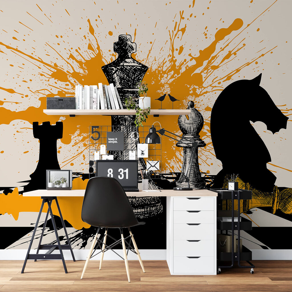 Schwarze und weiße Schachfiguren