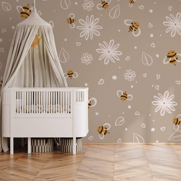 Muster von Bienen und Blumen Muster von Bienen und Blumen