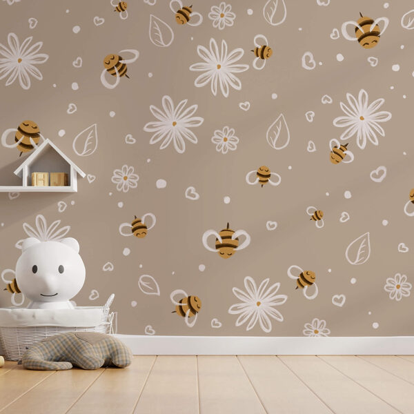 Muster von Bienen und Blumen Muster von Bienen und Blumen