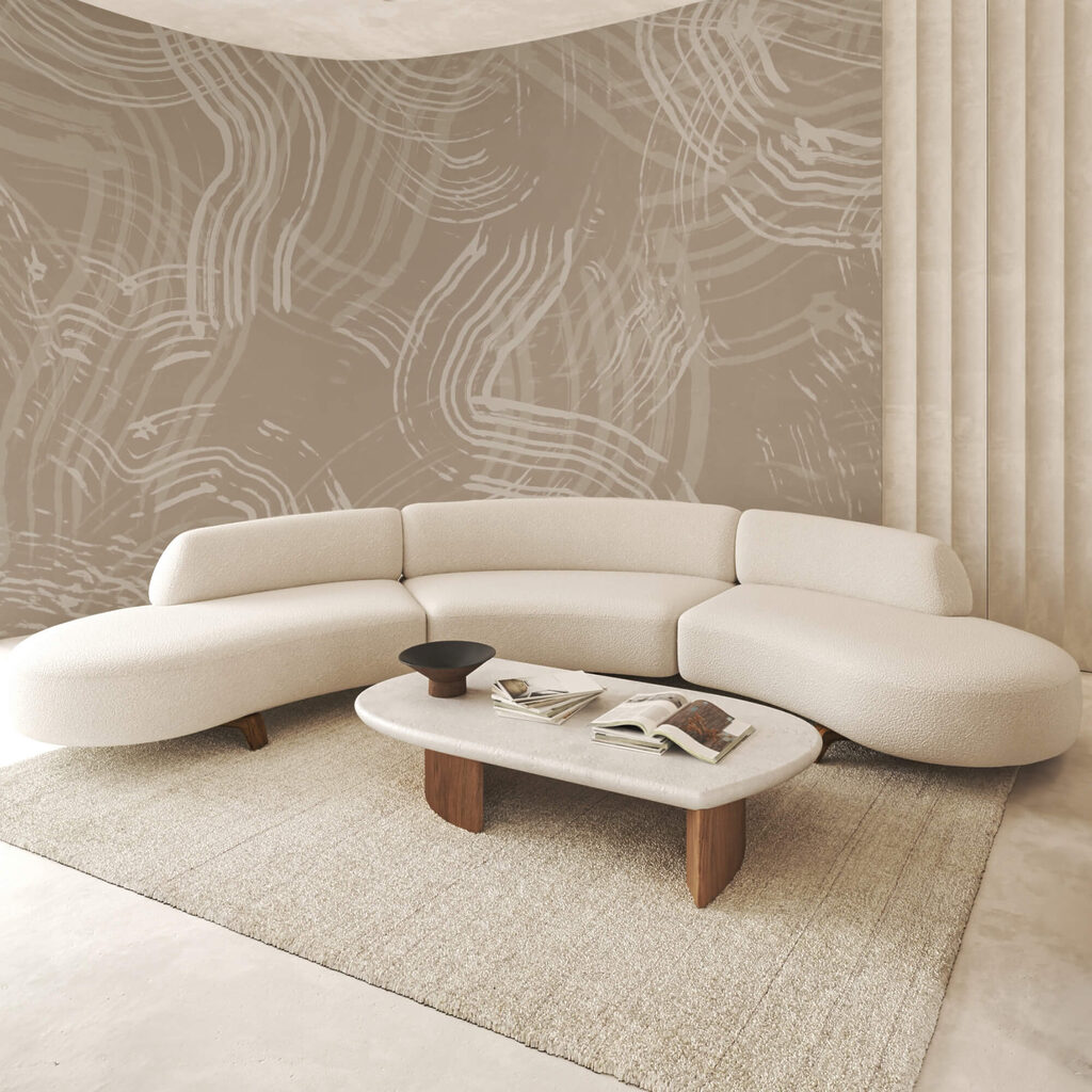 Weiße Linien auf einem hellbraunen Hintergrund