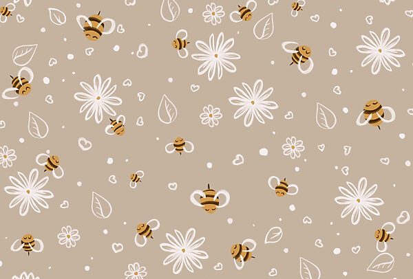 Muster von Bienen und Blumen Muster von Bienen und Blumen