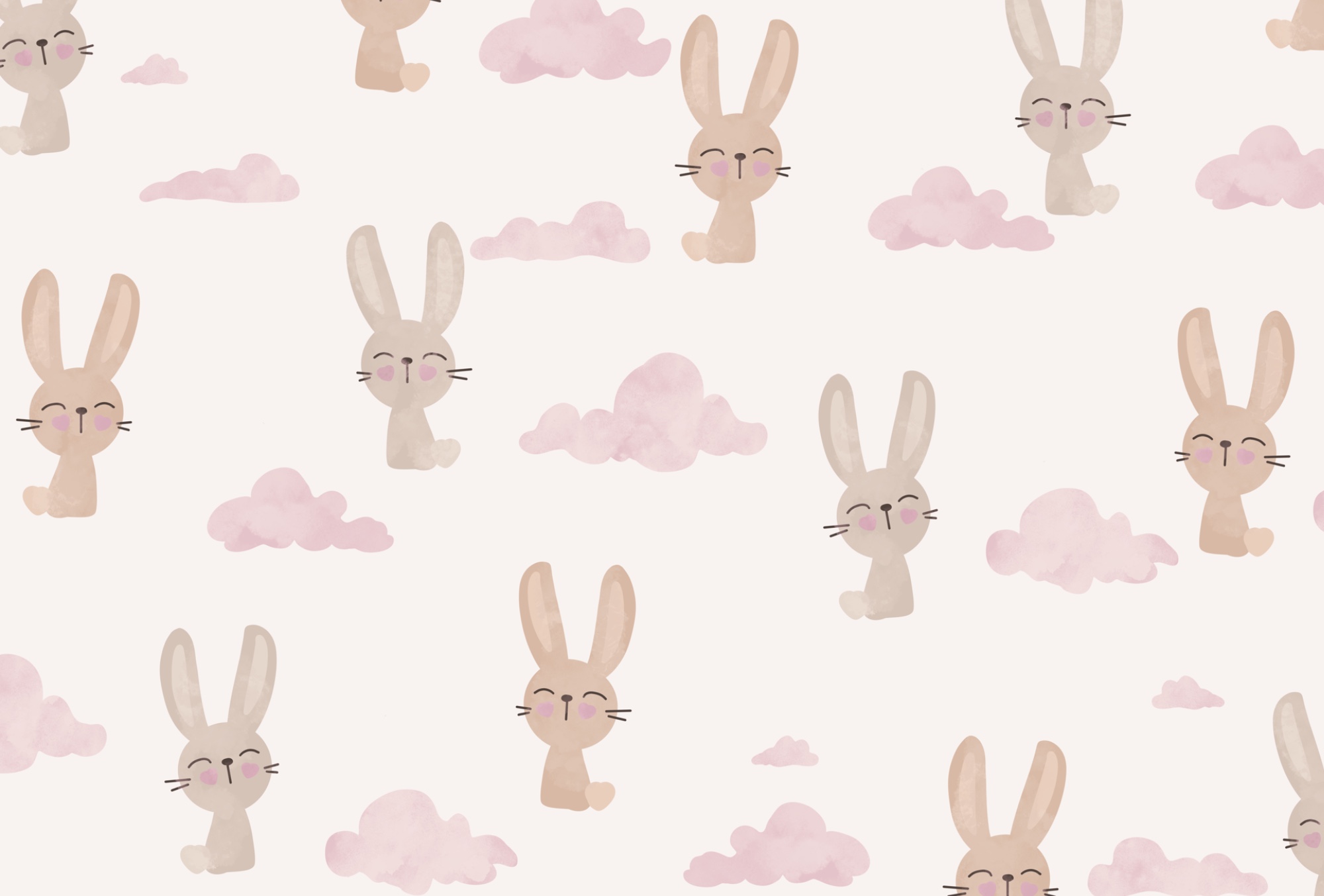 Pattern of rabbits and clouds