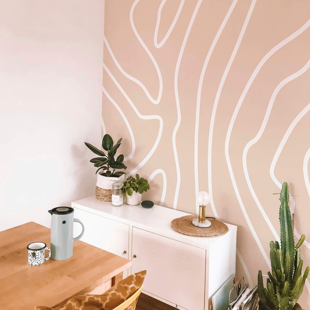 Weiße Linien auf rosa Hintergrund