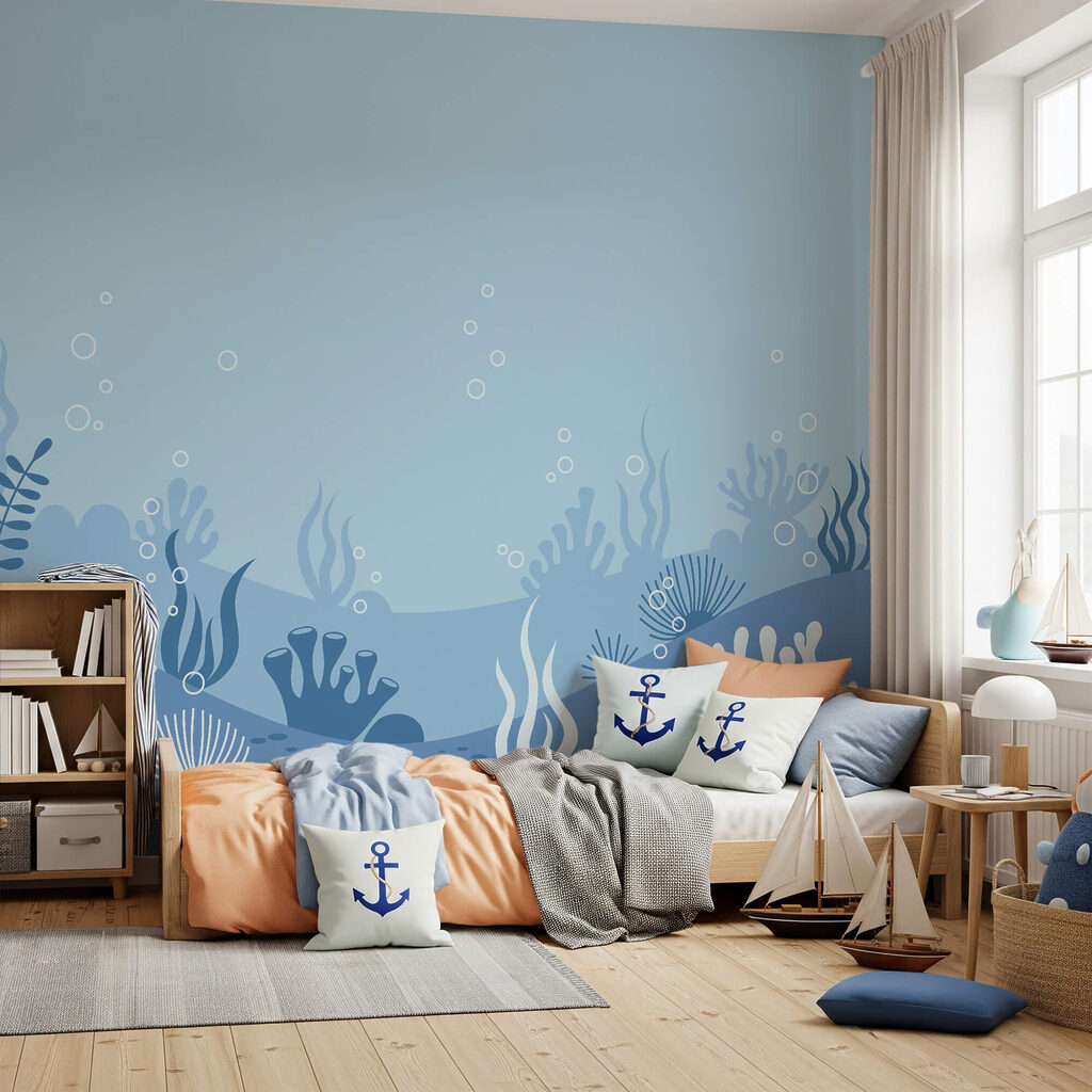 Blaue und weiße Unterwasserszene Blaue und weiße Unterwasserszene