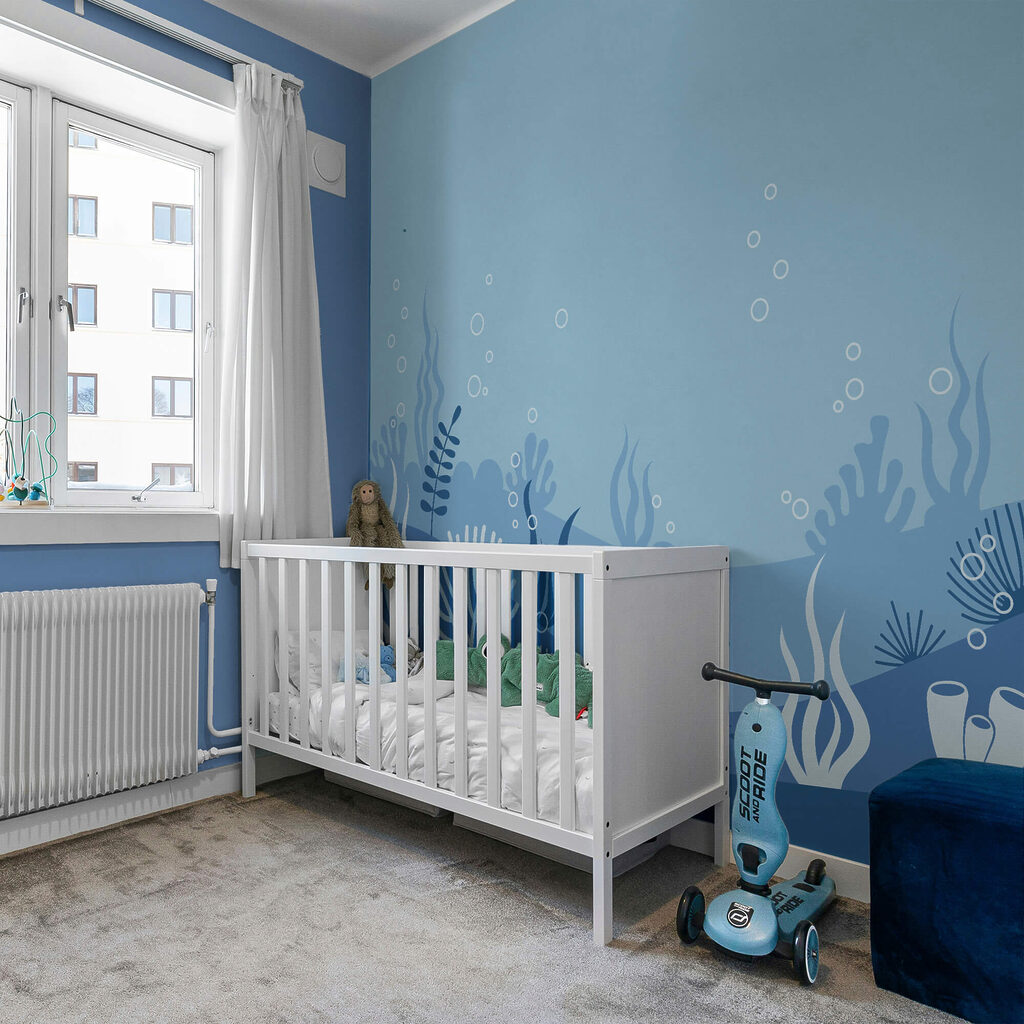 Blaue und weiße Unterwasserszene Blaue und weiße Unterwasserszene