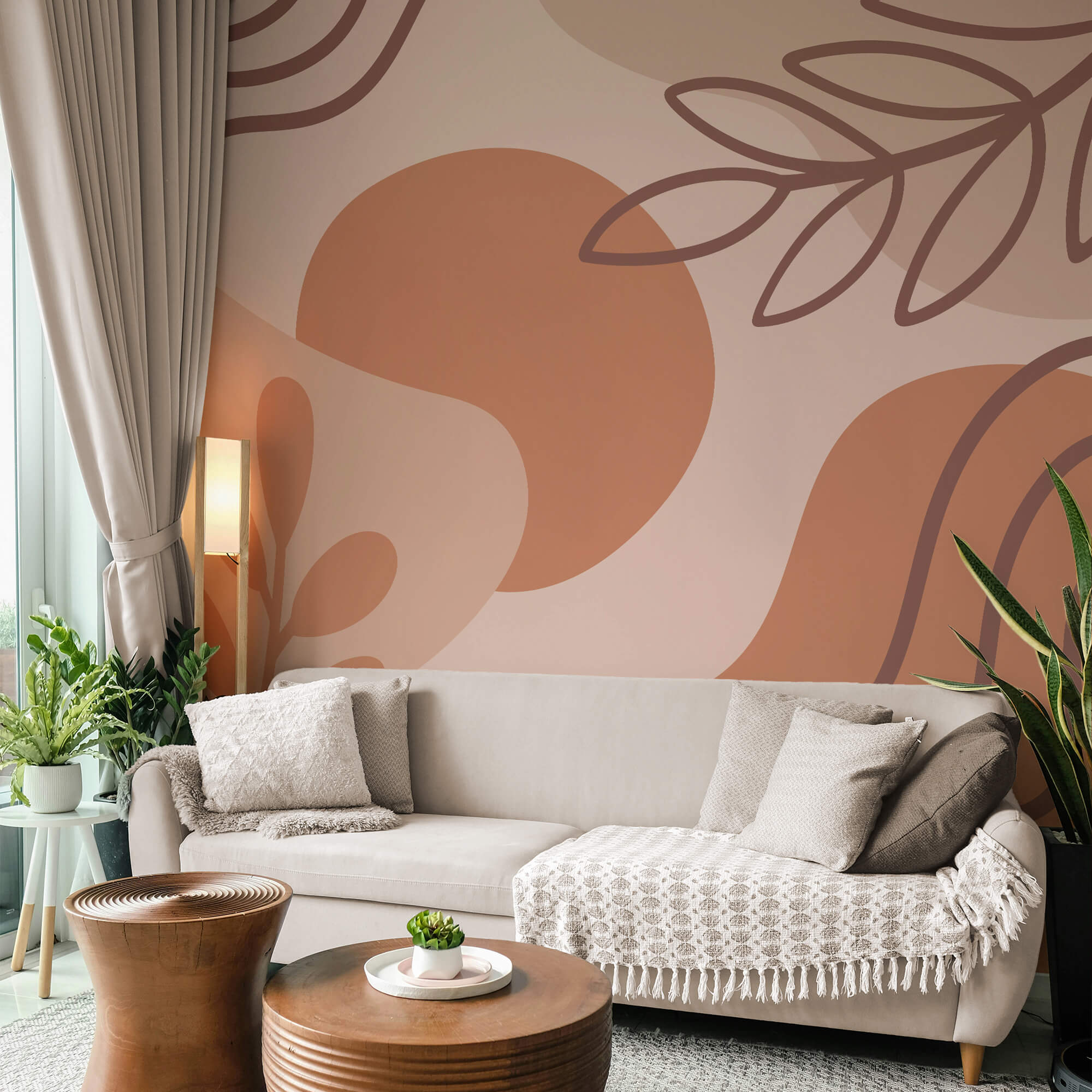 Abstrakte Formen in Erdtönen