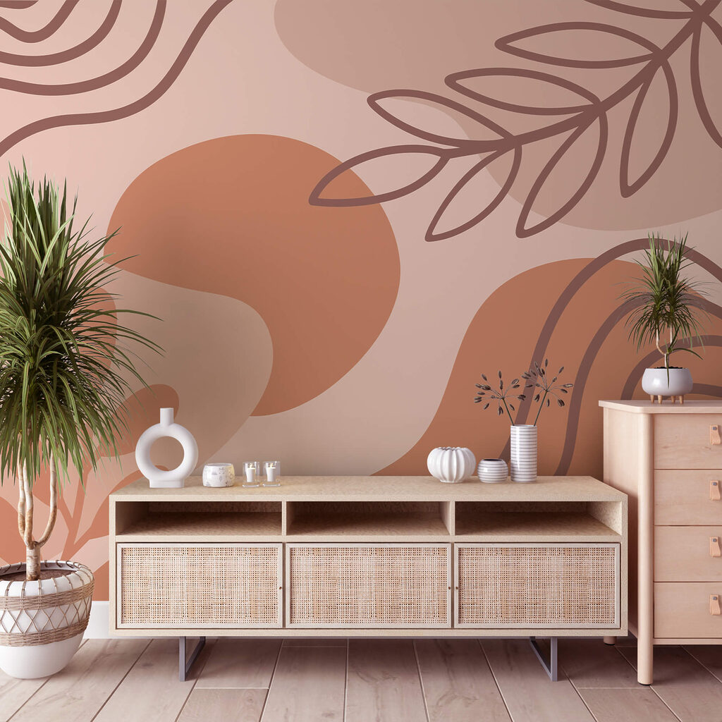 Abstrakte Formen in Erdtönen