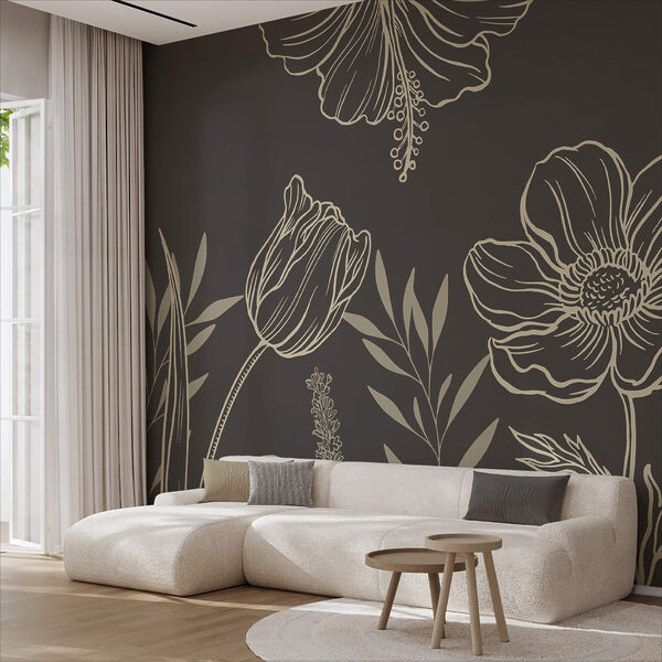 Zartes florales Liniendesign Zartes florales Liniendesign